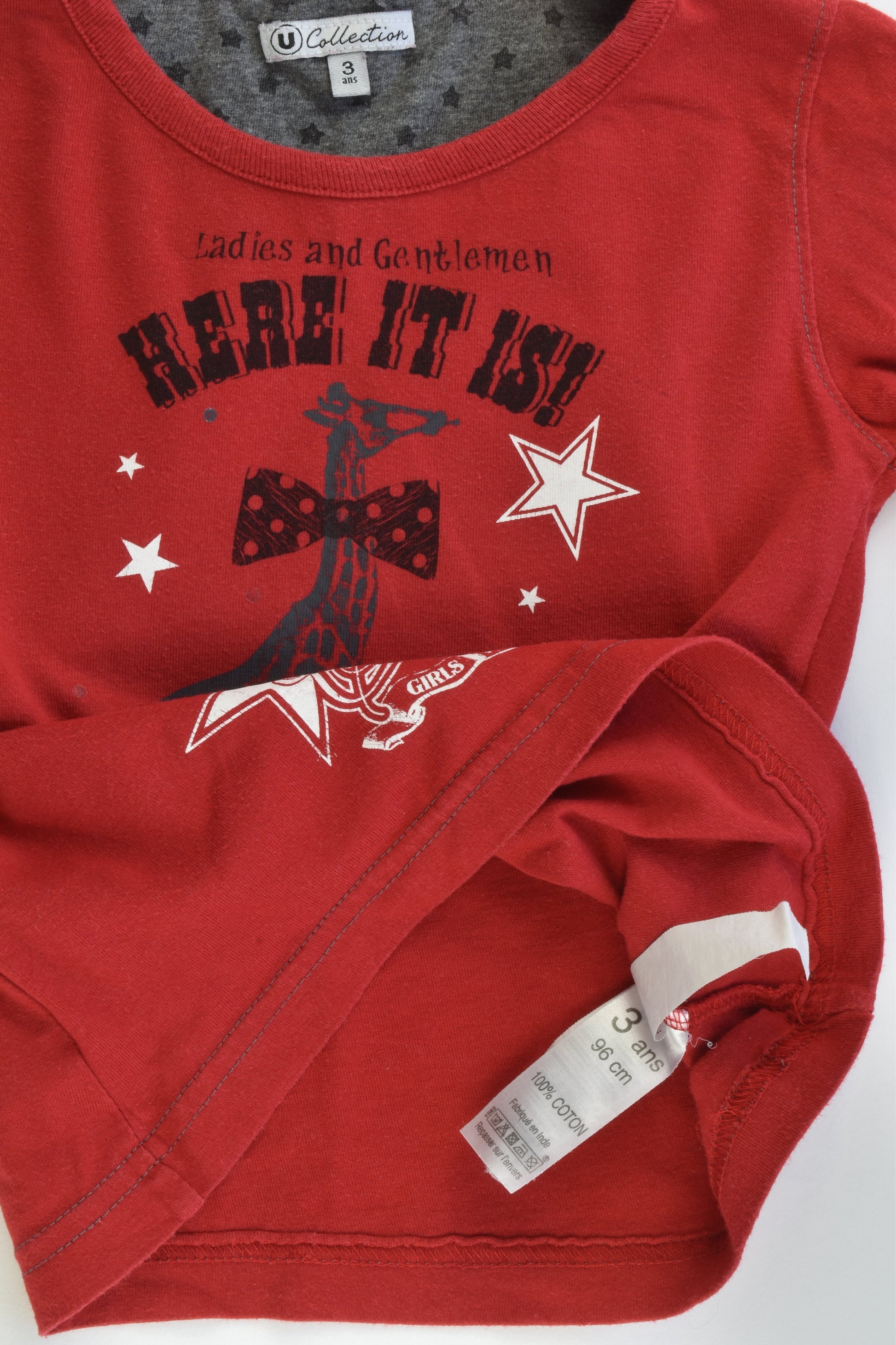 U Collection (France) Size 2-3 (3 years) Giraffe Top