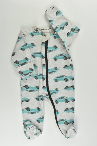 Underworks Size 000 (0-3 months) Cars Footed Romper