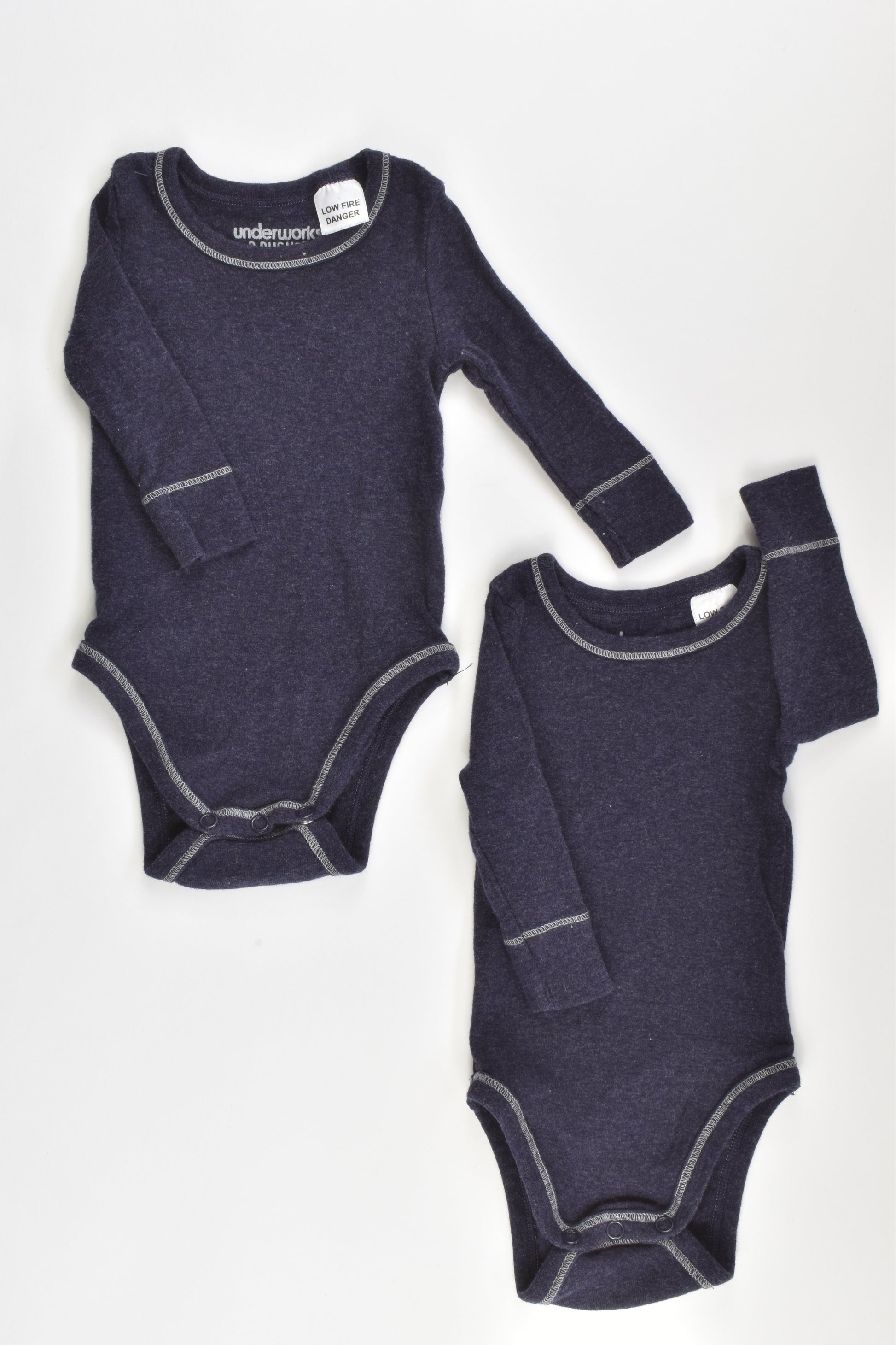 Underworks Size 000 Two Cotton Thermal Bodysuits