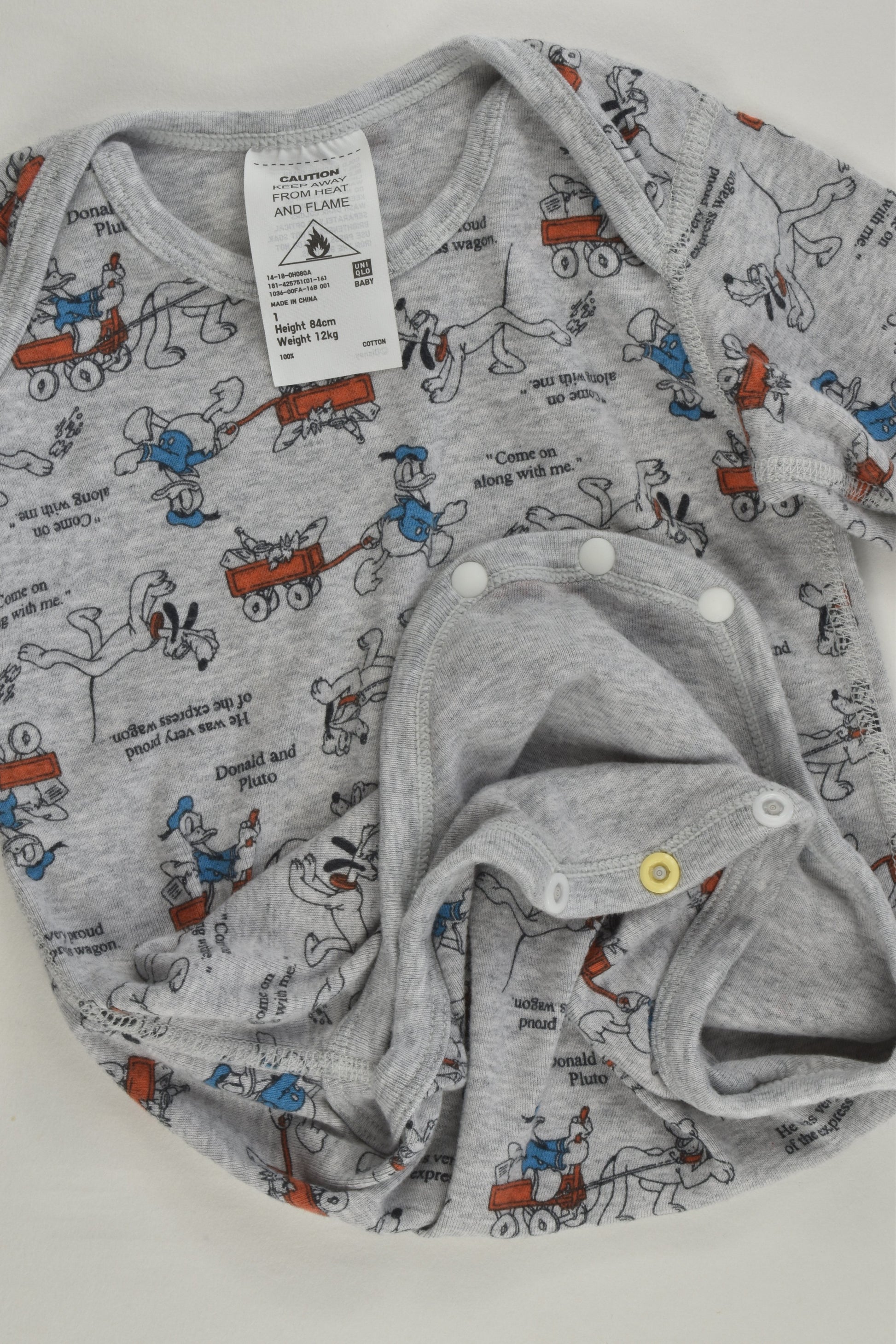 Uniqlo Size 1 (84 cm) Donald and Pluto Bodysuit
