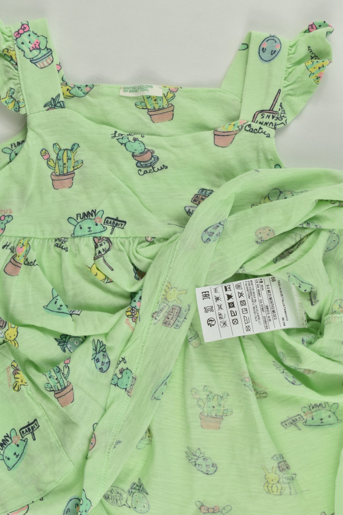United Colors Of Benetton Size 00 (68 cm) Cactus, Pineapple and more Dress