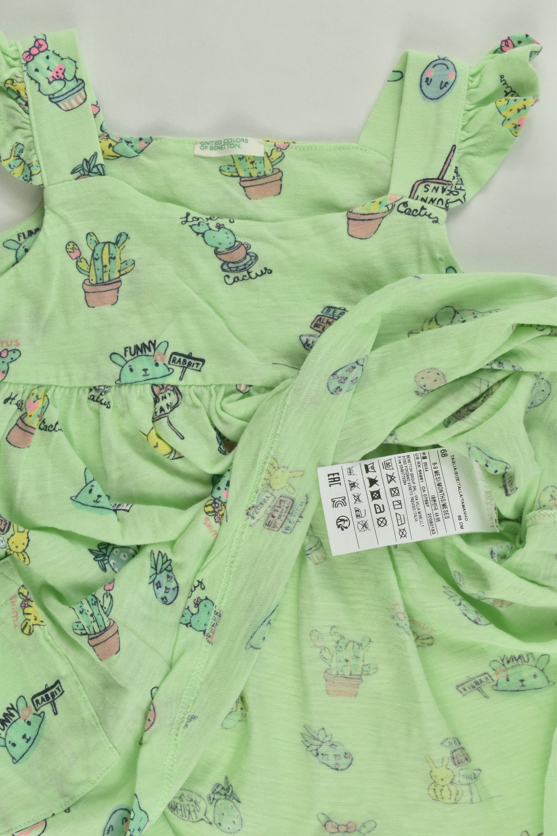 United Colors Of Benetton Size 00 (68 cm) Cactus, Pineapple and more Dress