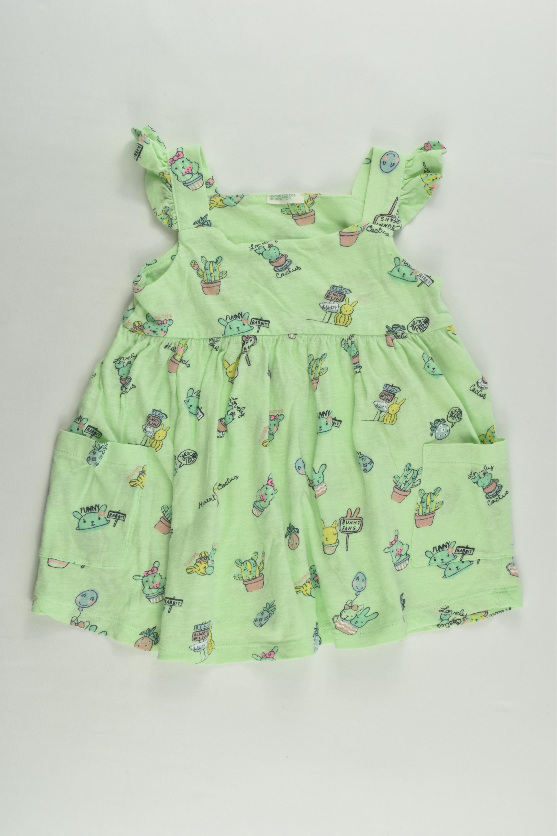 United Colors Of Benetton Size 00 (68 cm) Cactus, Pineapple and more Dress