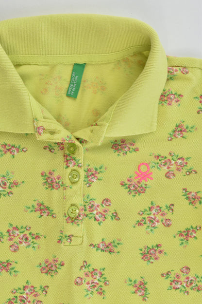 United Colors of Benetton Size 10-11 Floral Long Polo Shirt