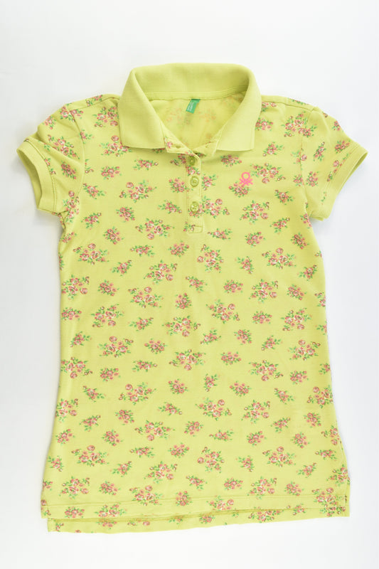 United Colors of Benetton Size 10-11 Floral Long Polo Shirt
