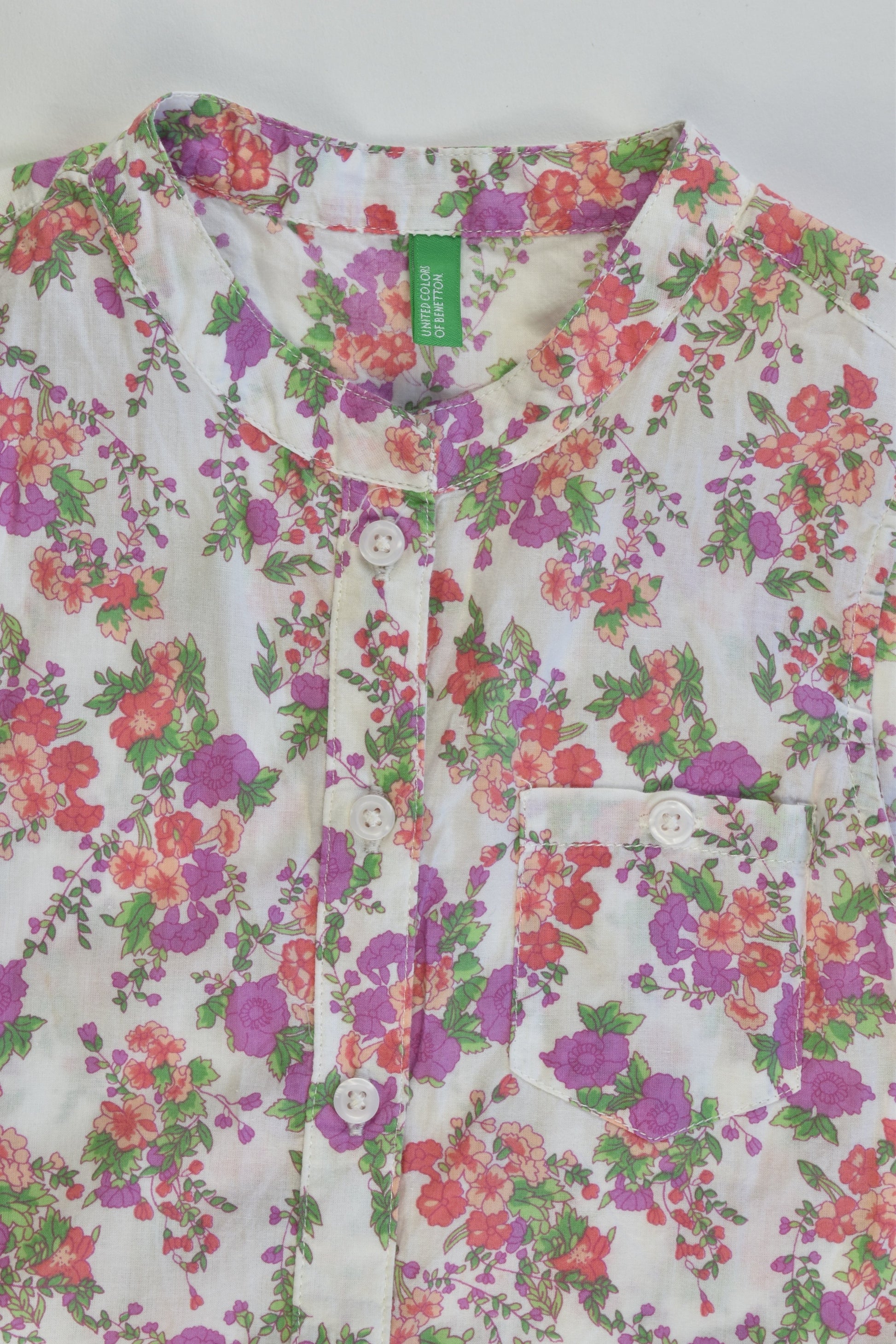 United Colors Of Benetton Size 8-9 Floral Shirt