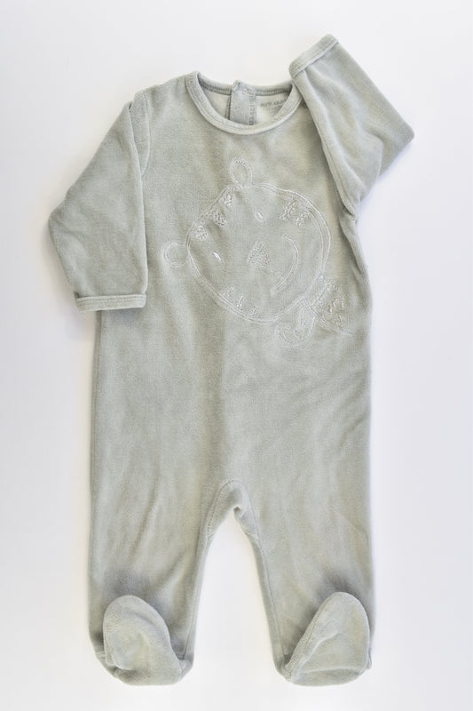 Vertbaudet (France) Size 00 (6 months, 67 cm) Tiger Footed Velour Romper