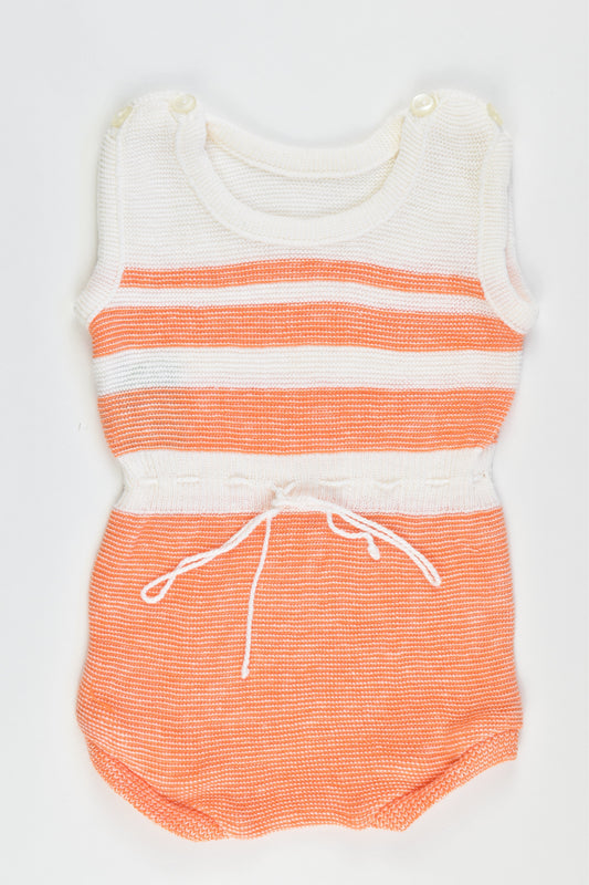 VINTAGE Brand Unknown German Size 00 Cotton Romper