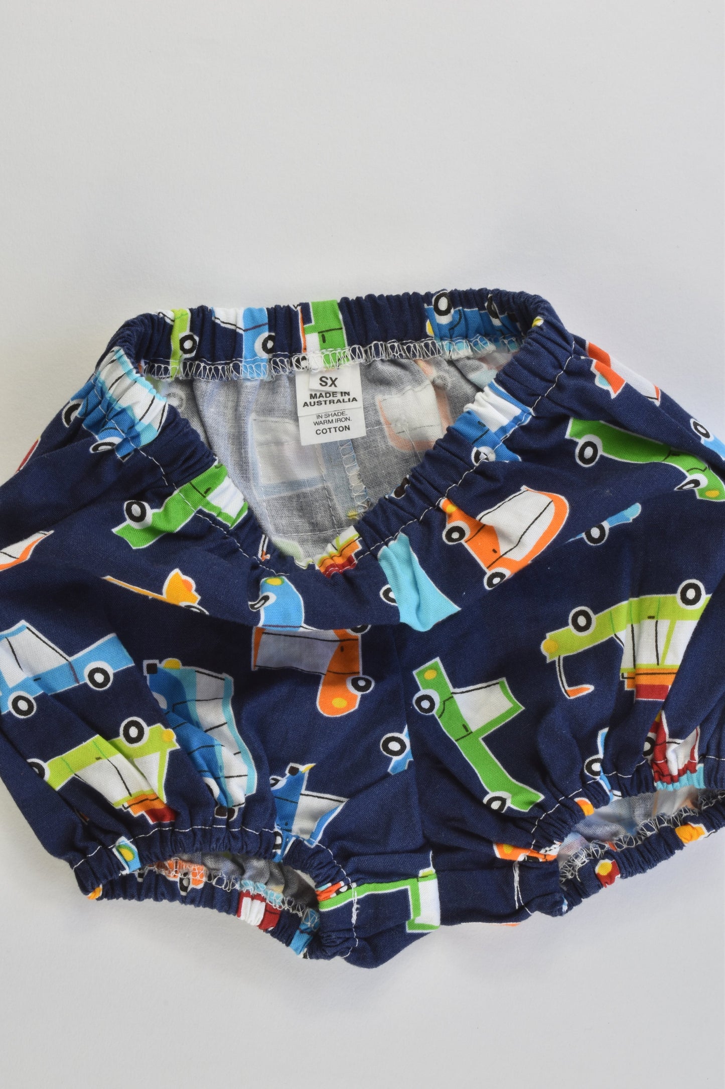 Vintage Kid (Australia) Size approx 0 Cars Shorts/Nappy Cover