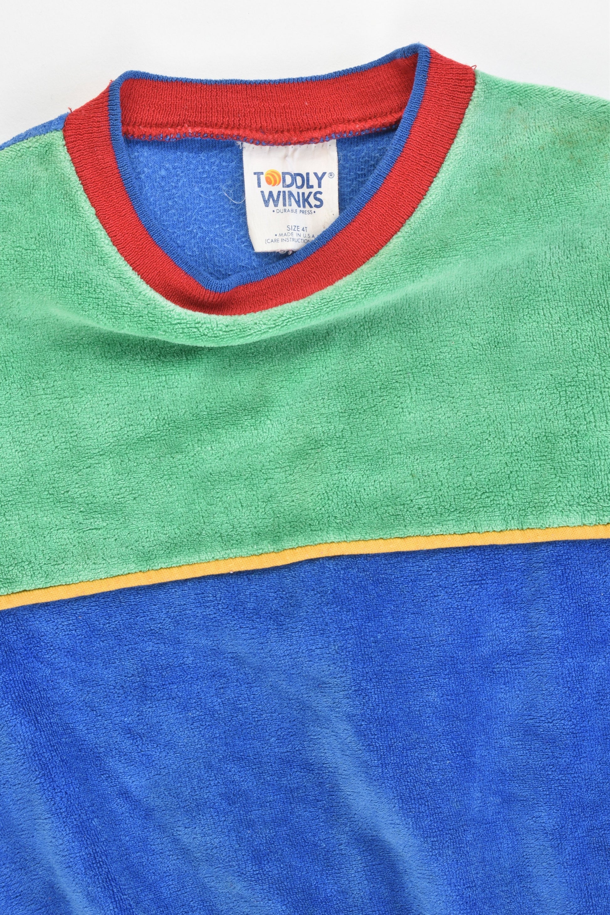 VINTAGE Toddly Winks Made in USA Size 2-3 Velour Sweater