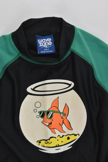 Wave Zone Size 4 Goldfish Rashie Top