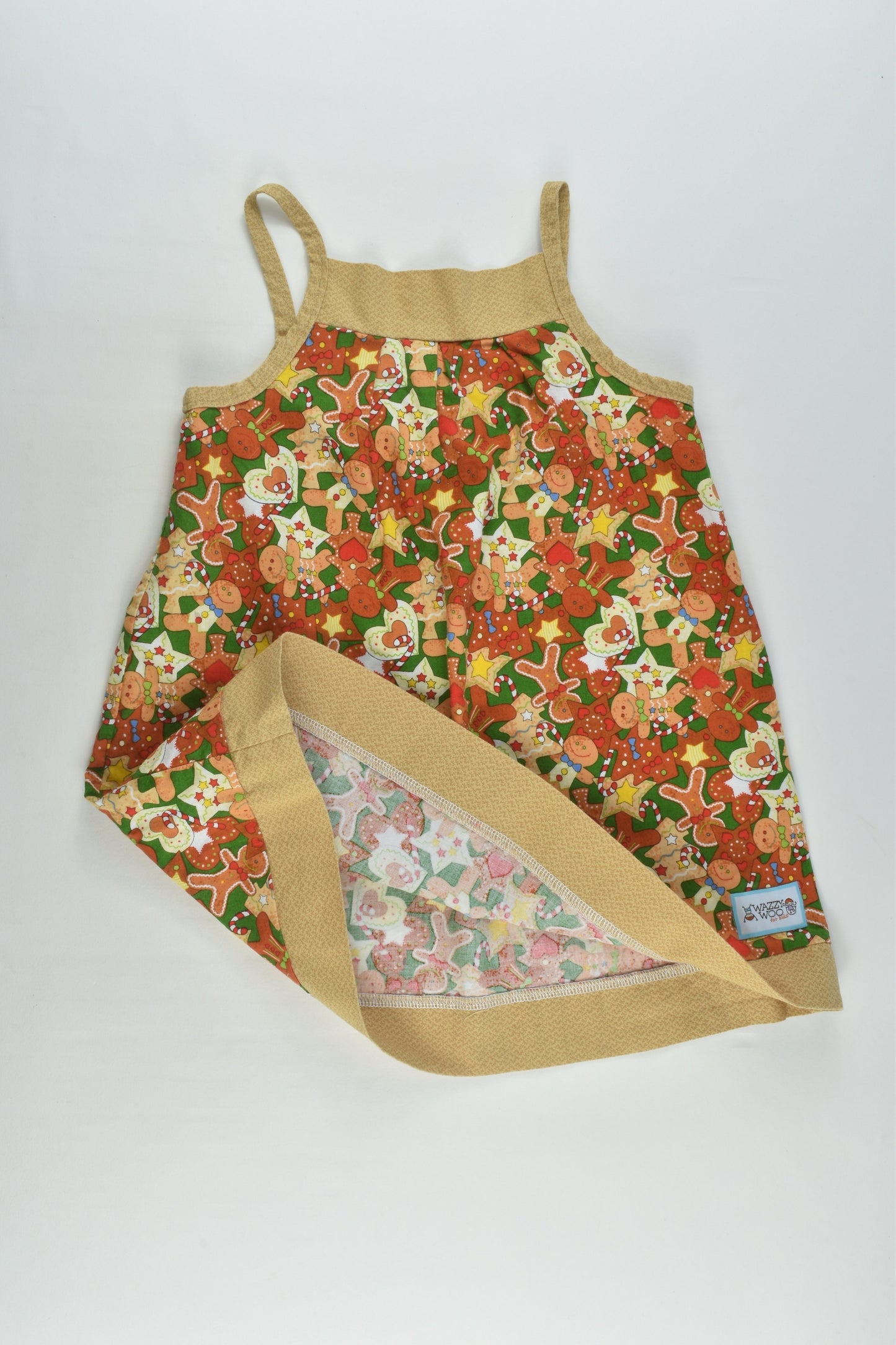 Wazzy Woo Kids Size 3 Gingerbread Man Dress