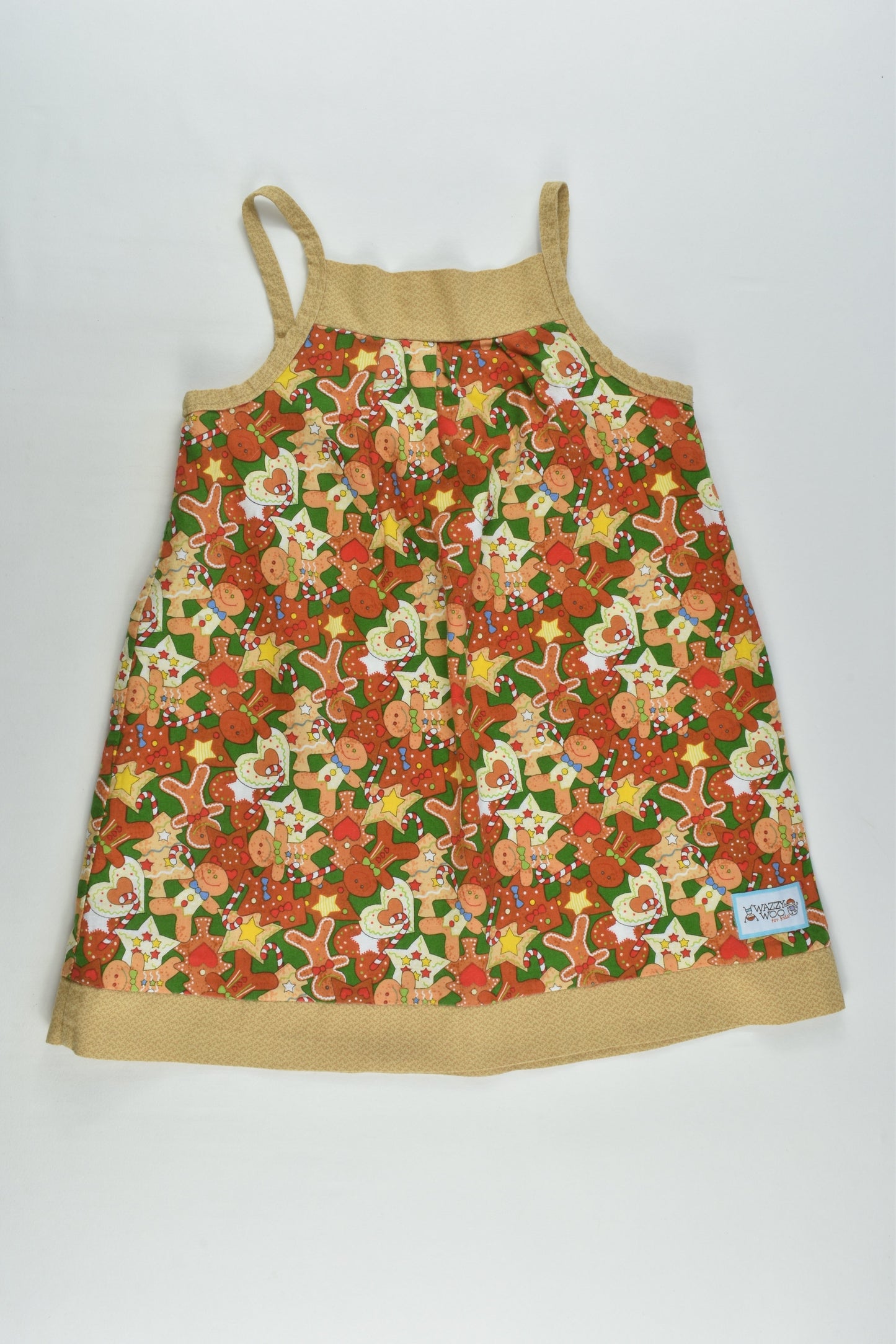 Wazzy Woo Kids Size 3 Gingerbread Man Dress