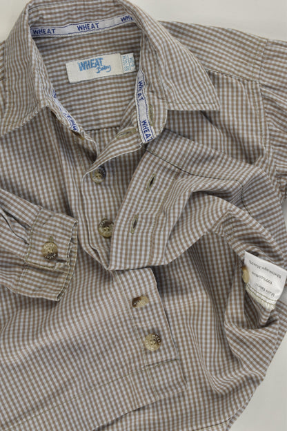 Wheat Baby (Denmark) Size 0 (6-9 months, 68-74 cm) Checked Shirt