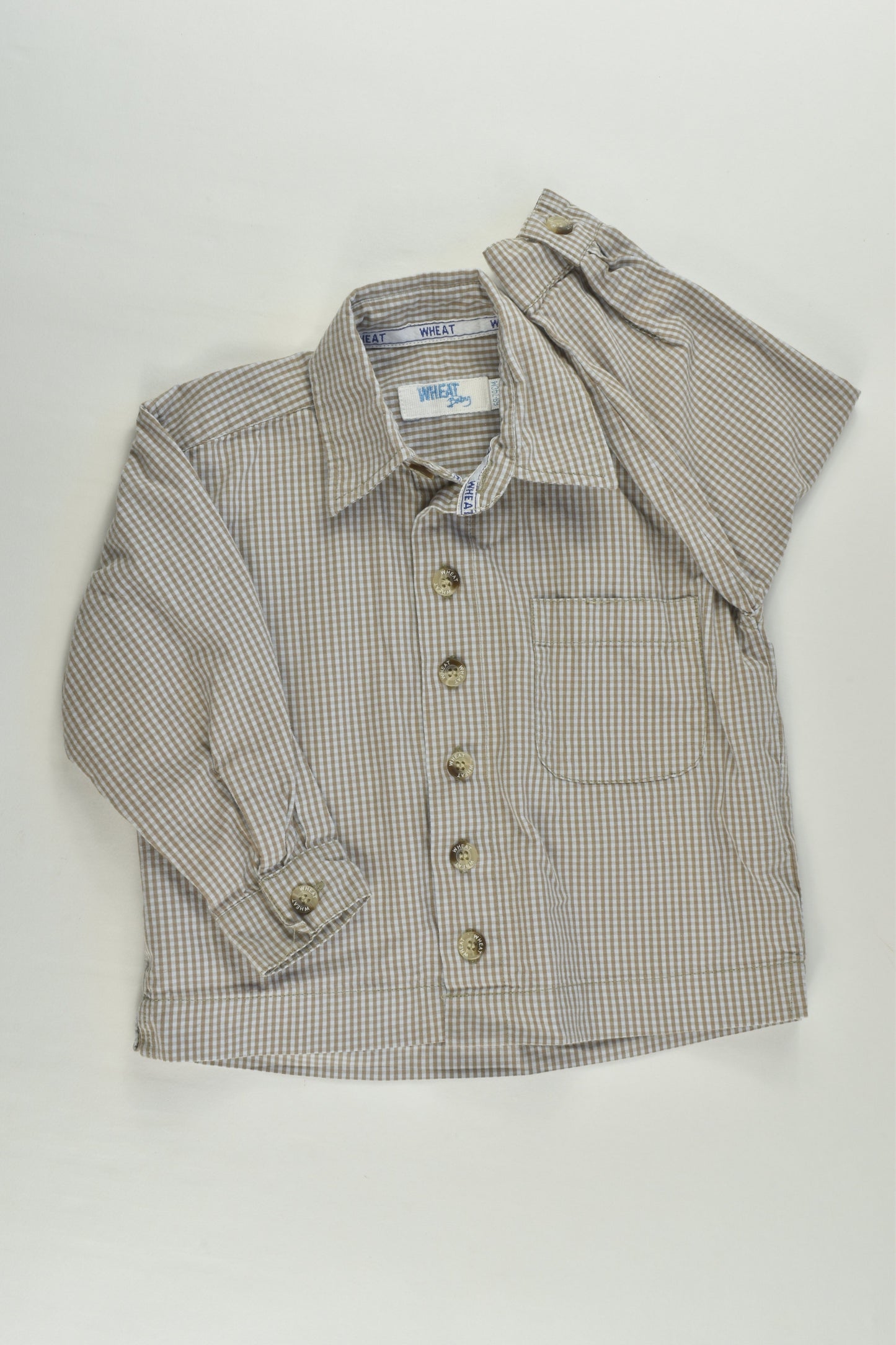 Wheat Baby (Denmark) Size 0 (6-9 months, 68-74 cm) Checked Shirt