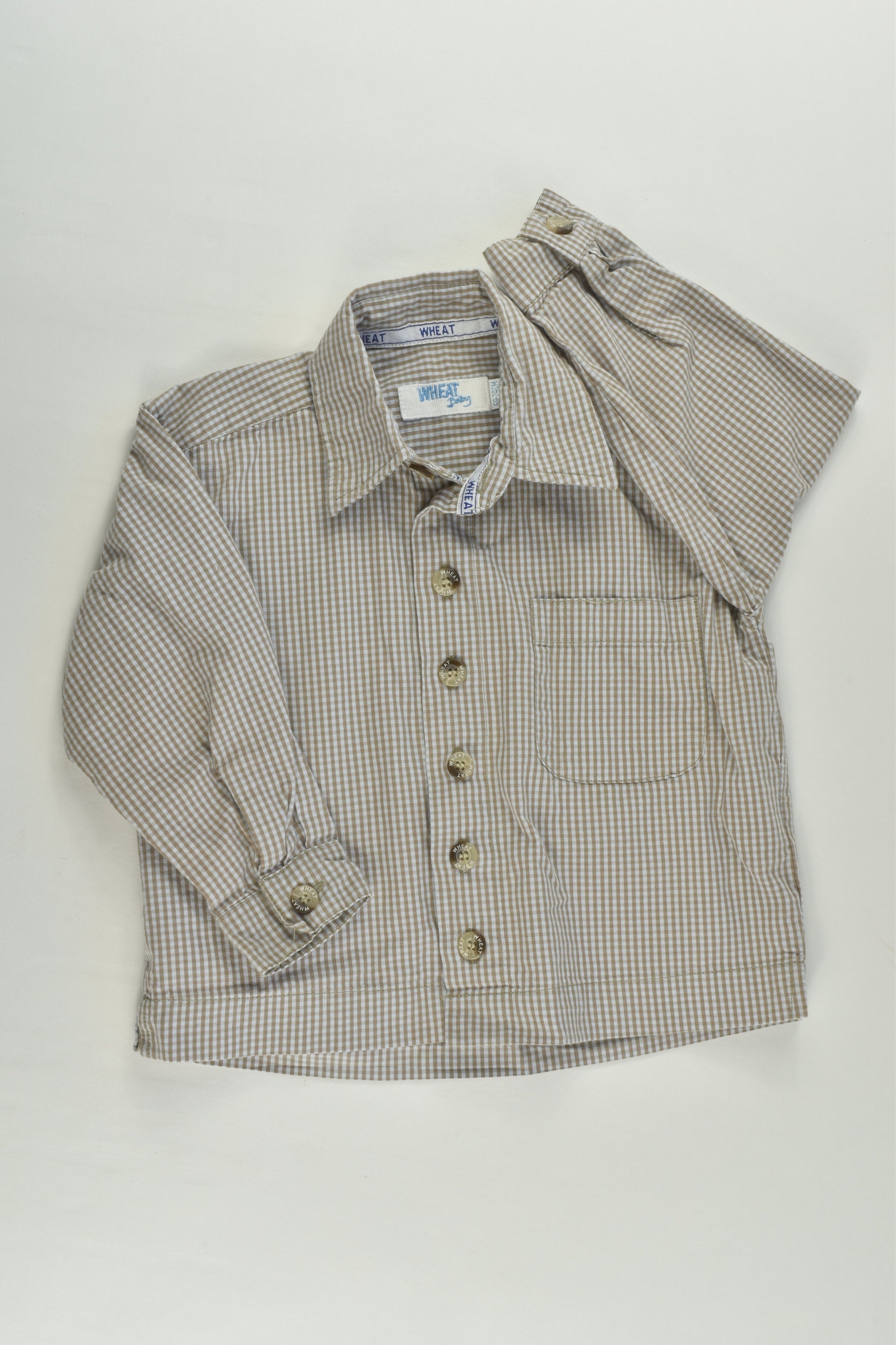 Wheat Baby (Denmark) Size 0 (6-9 months, 68-74 cm) Checked Shirt