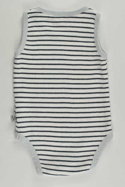 Wheat (Denmark) Size 000 (3 months) Striped Organic Cotton Bodysuit