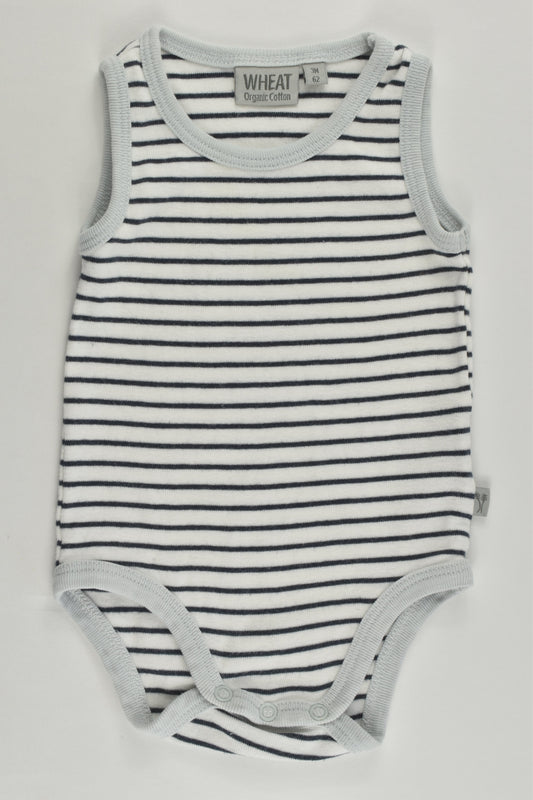 Wheat (Denmark) Size 000 (3 months) Striped Organic Cotton Bodysuit
