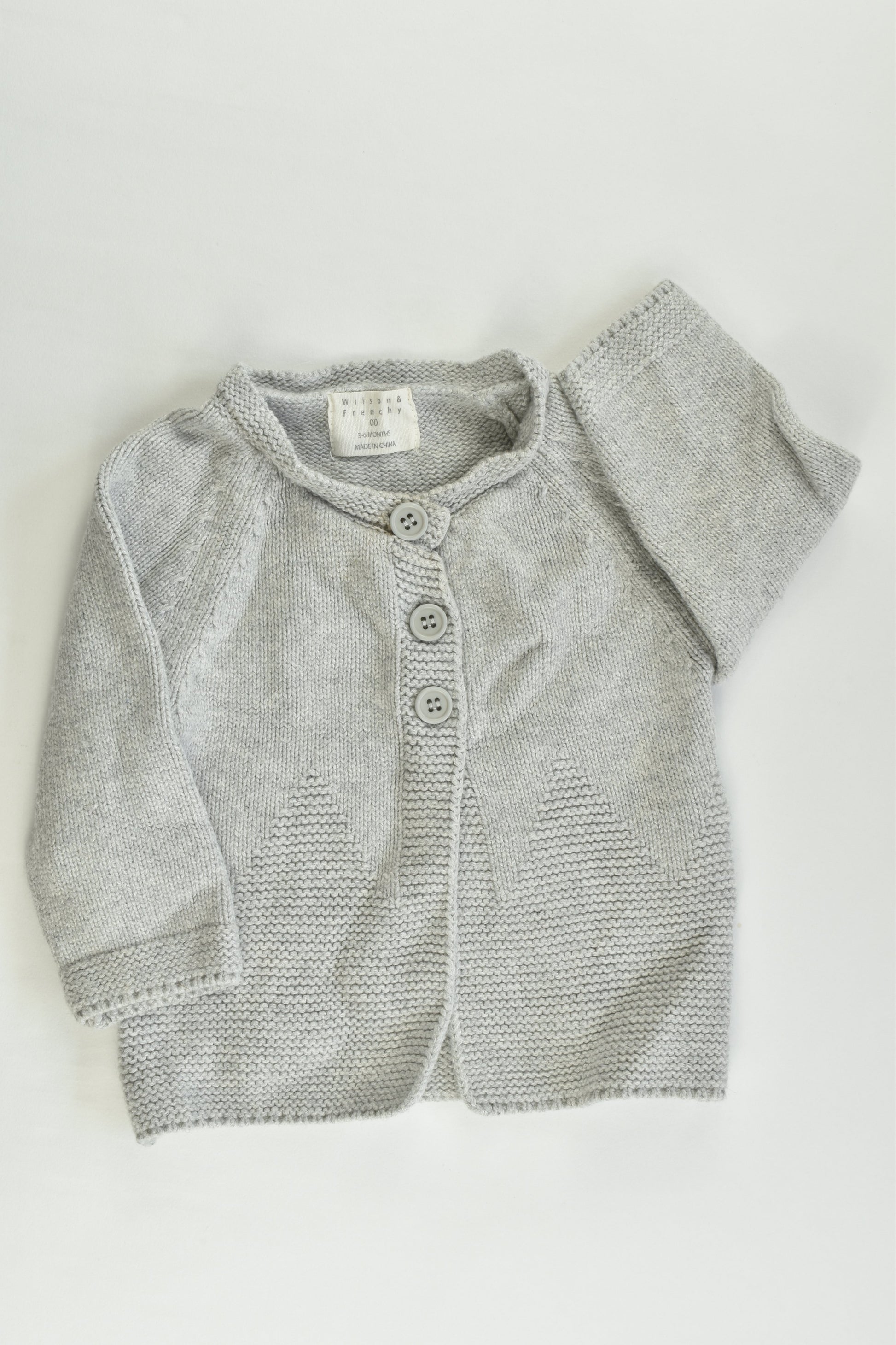 Wilson and Frenchy Size 00 (3-6 months) Cotton/Bamboo/Wool Cardigan