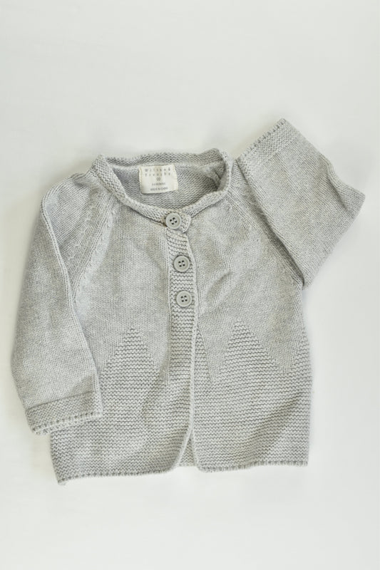 Wilson and Frenchy Size 00 (3-6 months) Cotton/Bamboo/Wool Cardigan