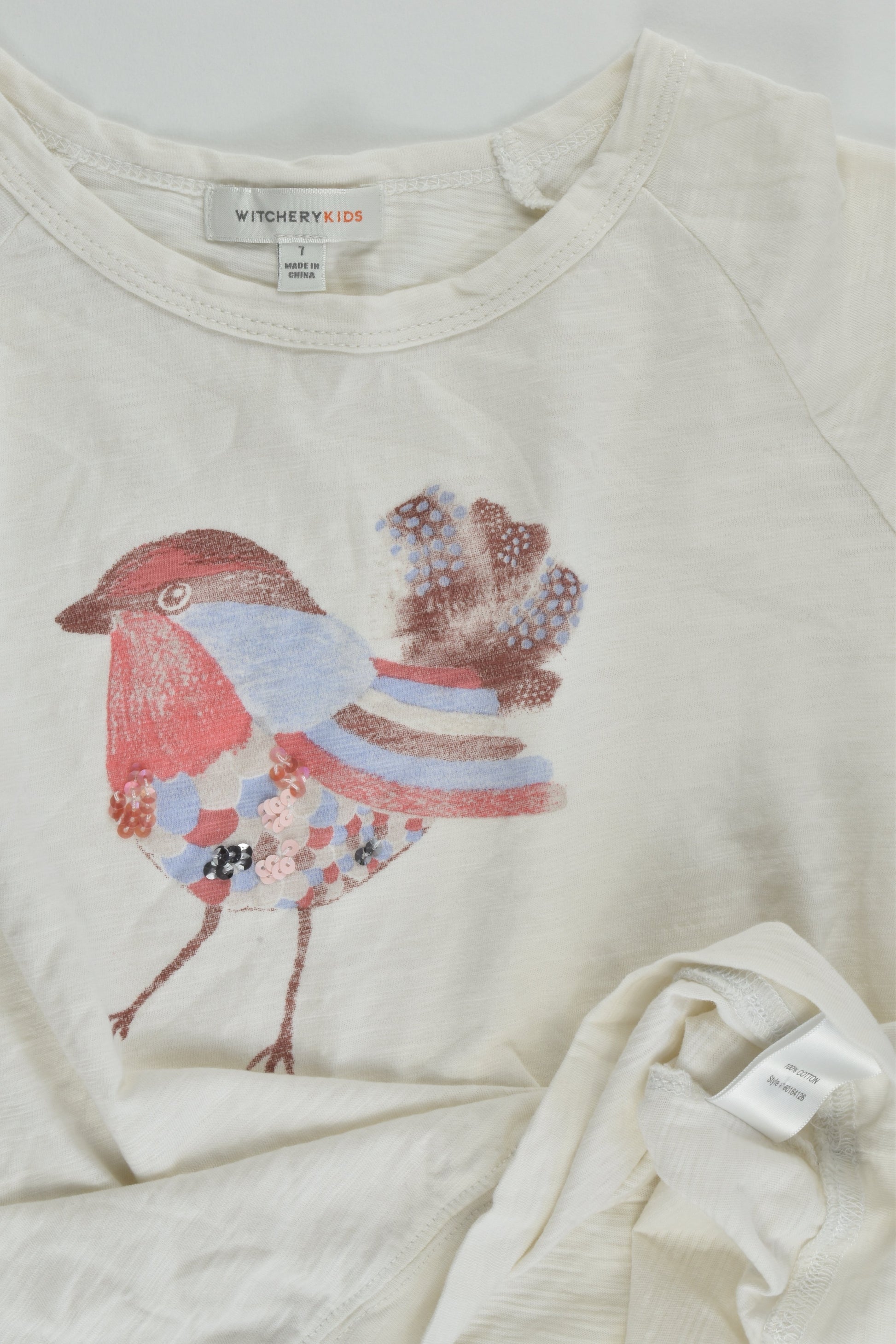 Witchery Kids Size 7 Bird Top