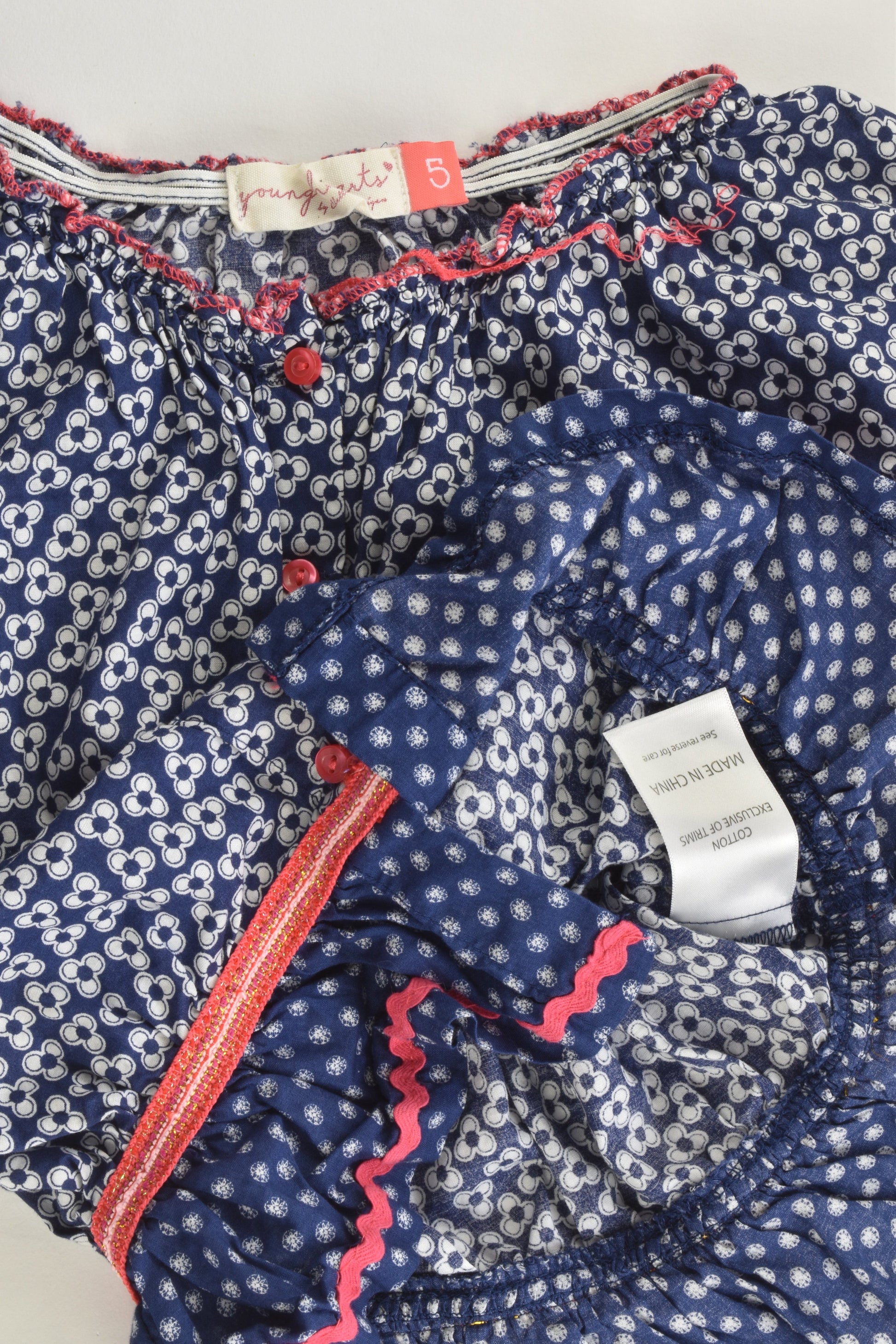 Young Hearts Size 5 Floral Blouse