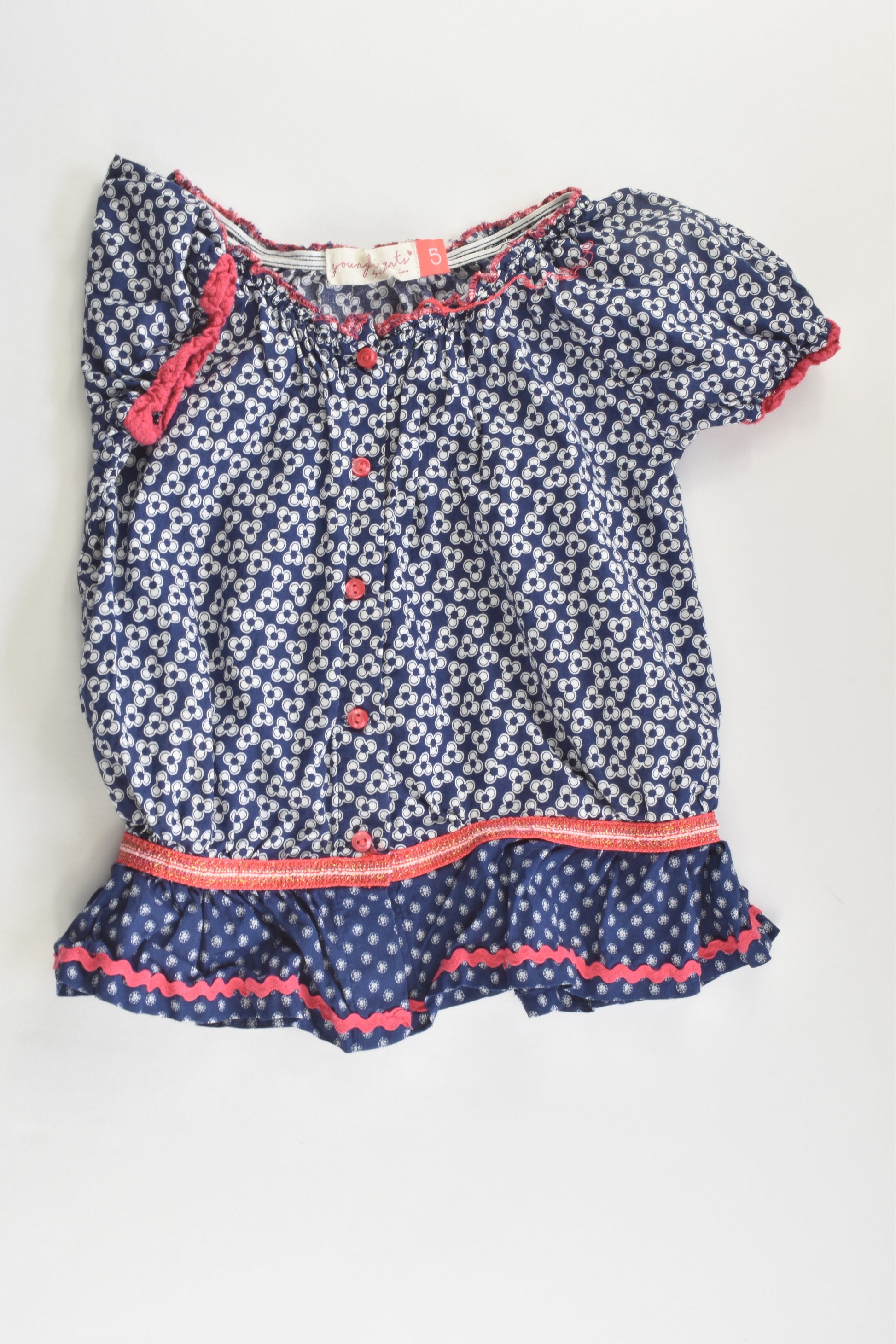 Young Hearts Size 5 Floral Blouse