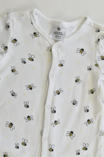Young Original Size 0 (6-9 months) Bees Footed Romper