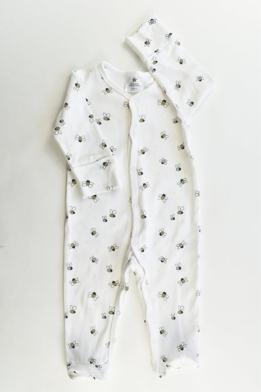 Young Original Size 0 (6-9 months) Bees Footed Romper
