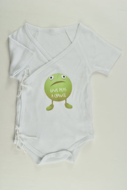 Yumcha Child (AU) Size 000 'Give Peas a Chance' Wrap Bodysuit