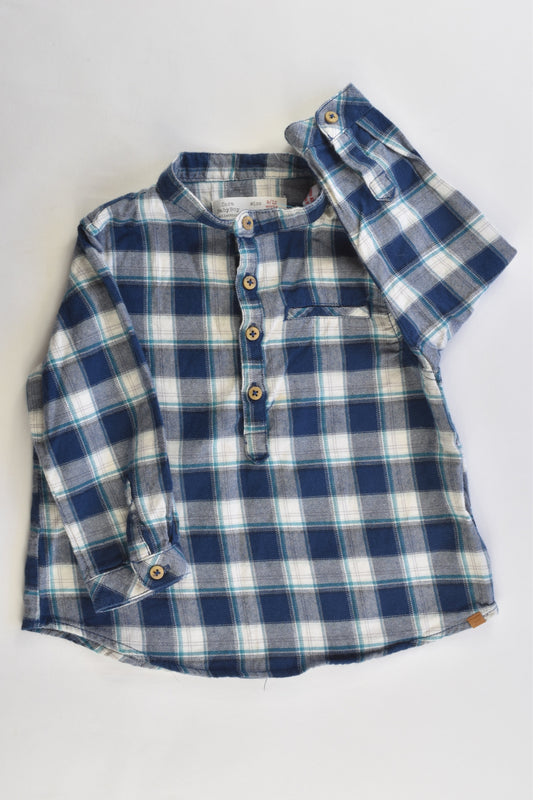 Zara Baby Boy Collection Size 9/12 months Checked Winter Shirt
