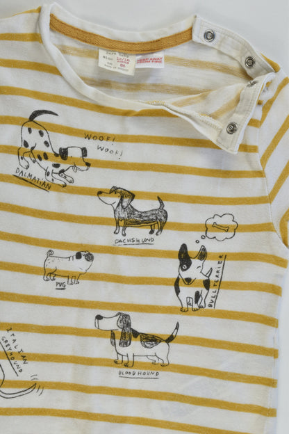 Zara Baby Size 12/18 months (86 cm, 1) Mustard Striped Dogs Sweater