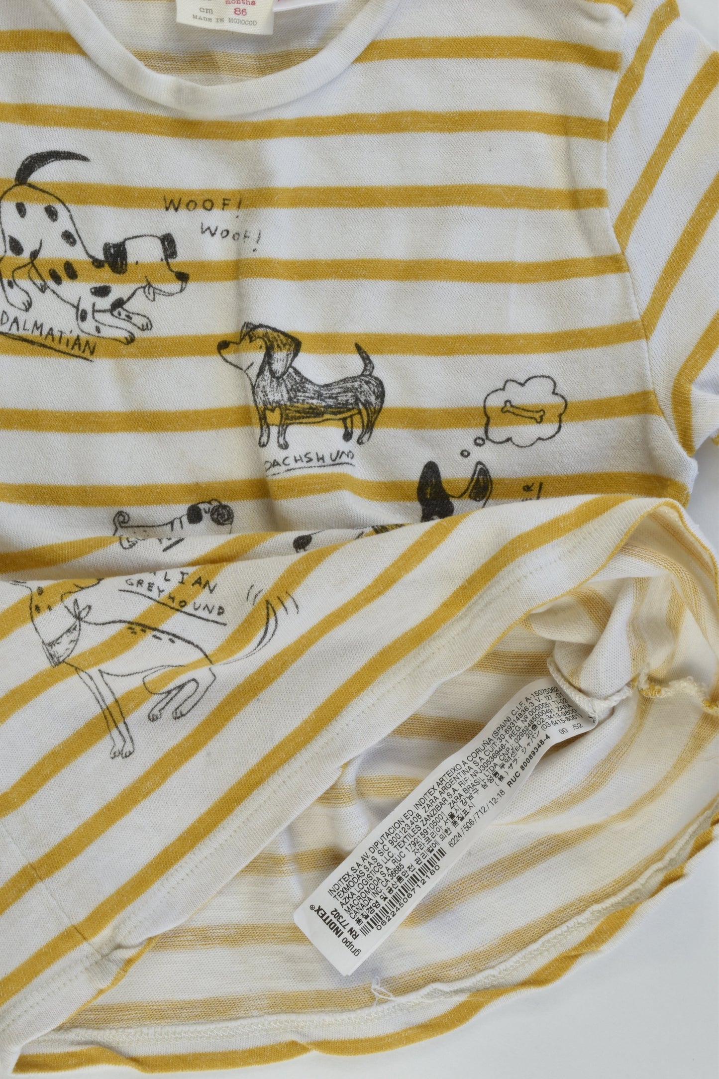 Zara Baby Size 12/18 months (86 cm, 1) Mustard Striped Dogs Sweater