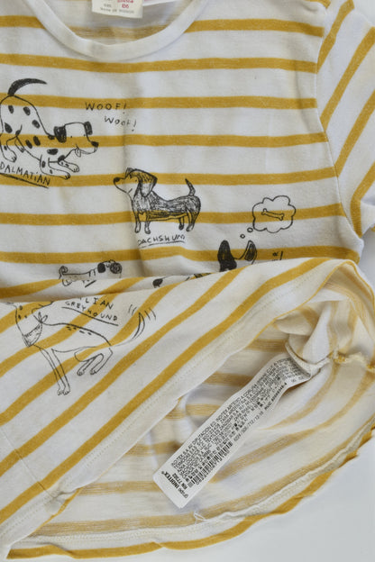Zara Baby Size 12/18 months (86 cm, 1) Mustard Striped Dogs Sweater