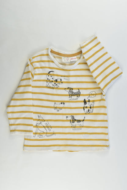 Zara Baby Size 12/18 months (86 cm, 1) Mustard Striped Dogs Sweater
