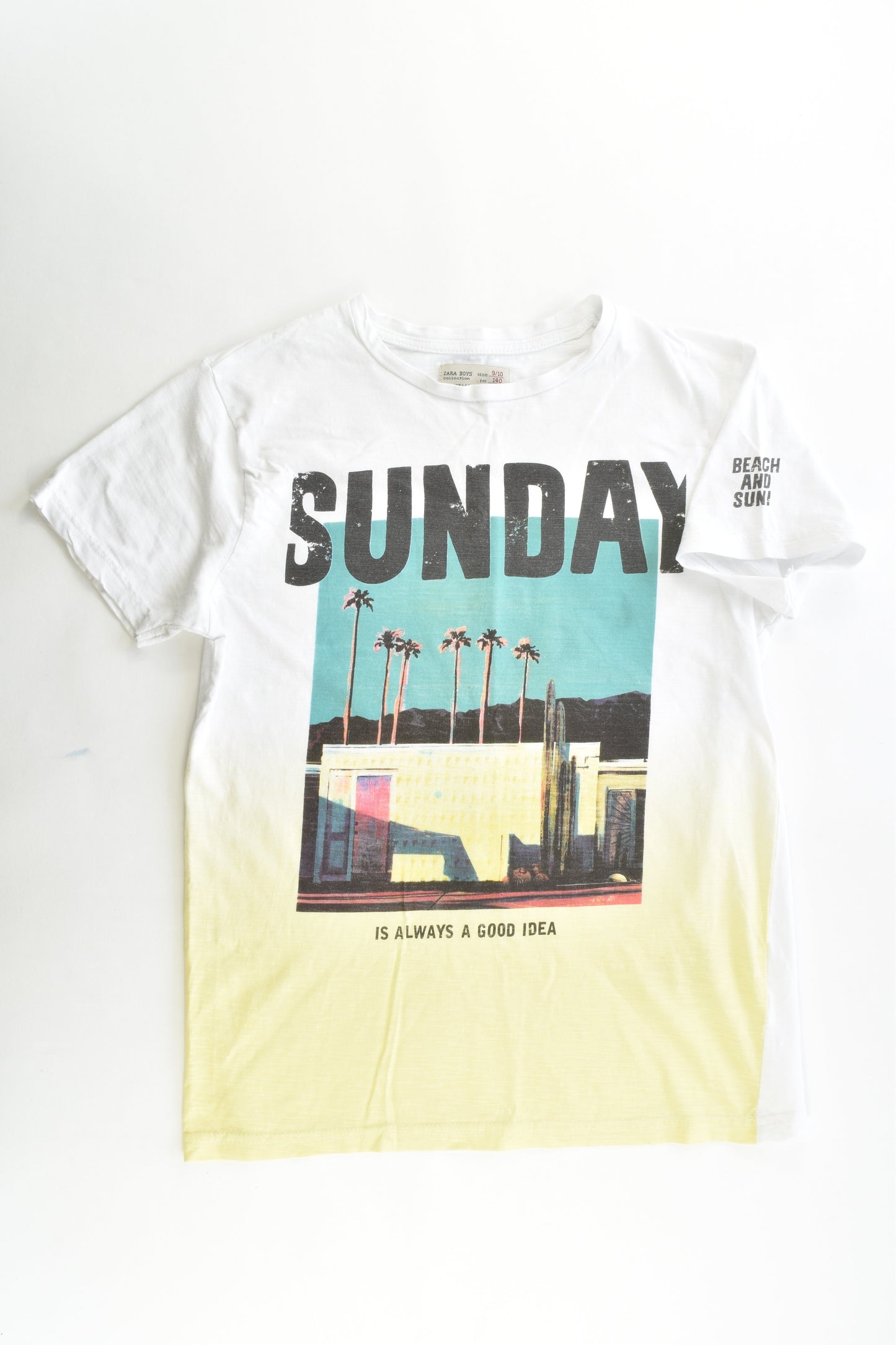 Zara Boys Size 9/19 (140 cm) "Sunday" T-shirt