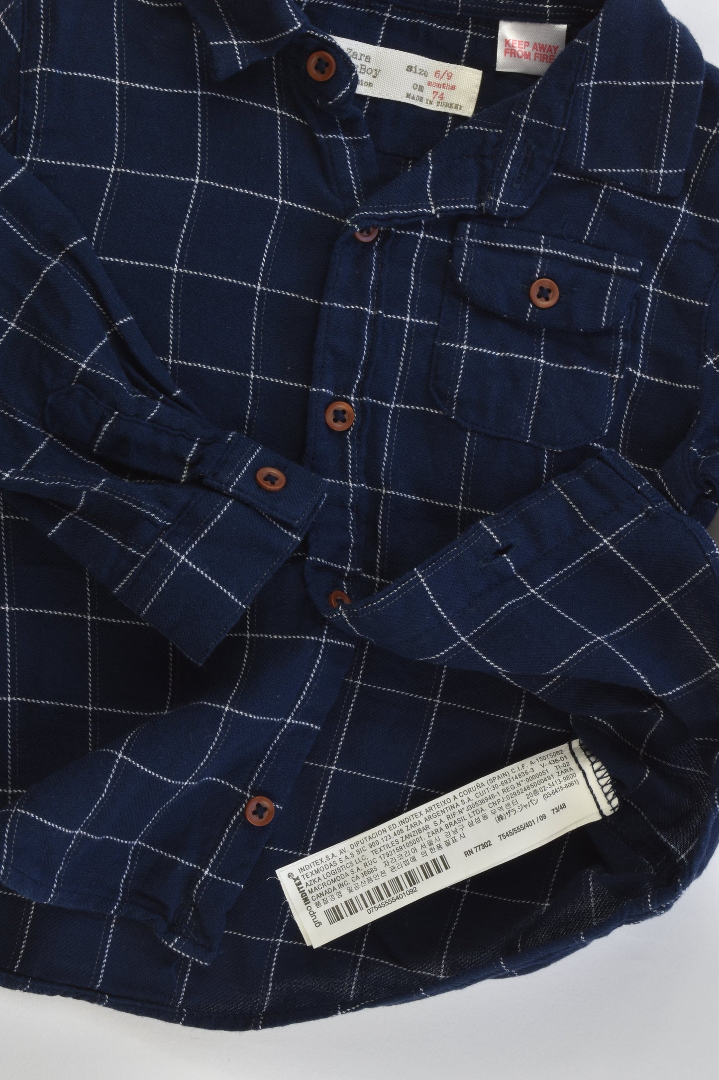 Zara Size 0 (6/9 months, 74 cm) Collared Shirt