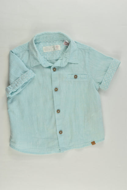 Zara Size 0 (6/9 months, 74 cm) Cotton/Linen Shirt