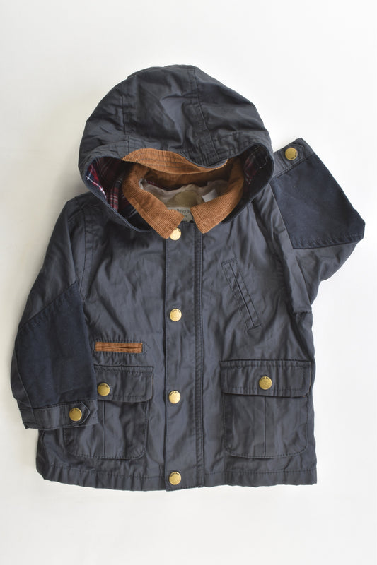 Zara Size 0 (6/9 months, 74 cm) Hooded Jacket with Removable Lining