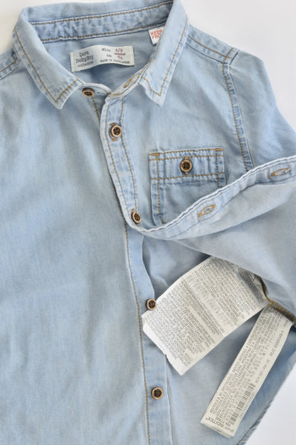 Zara Size 0 (6/9 months, 74 cm) Lightweight Casual Denim Shirt