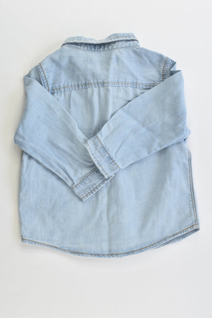 Zara Size 0 (6/9 months, 74 cm) Lightweight Casual Denim Shirt