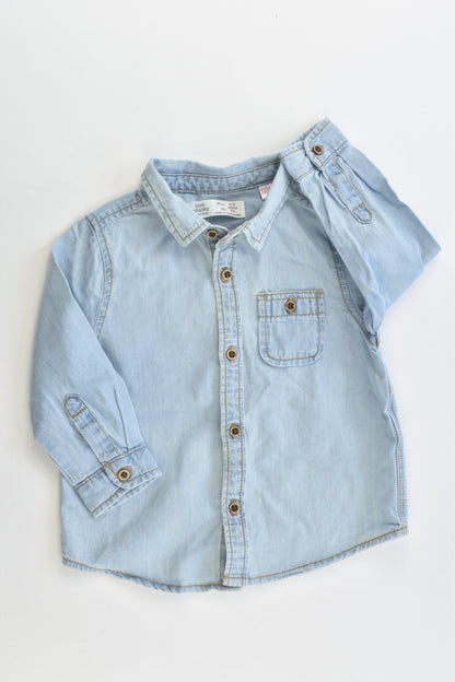 Zara Size 0 (6/9 months, 74 cm) Lightweight Casual Denim Shirt