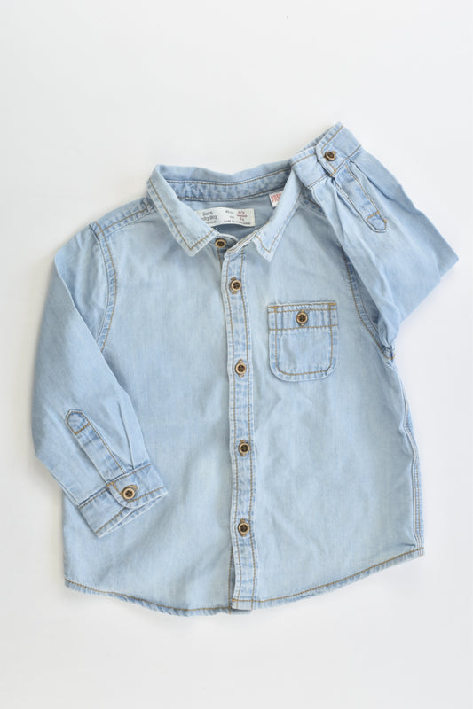 Zara Size 0 (6/9 months, 74 cm) Lightweight Casual Denim Shirt
