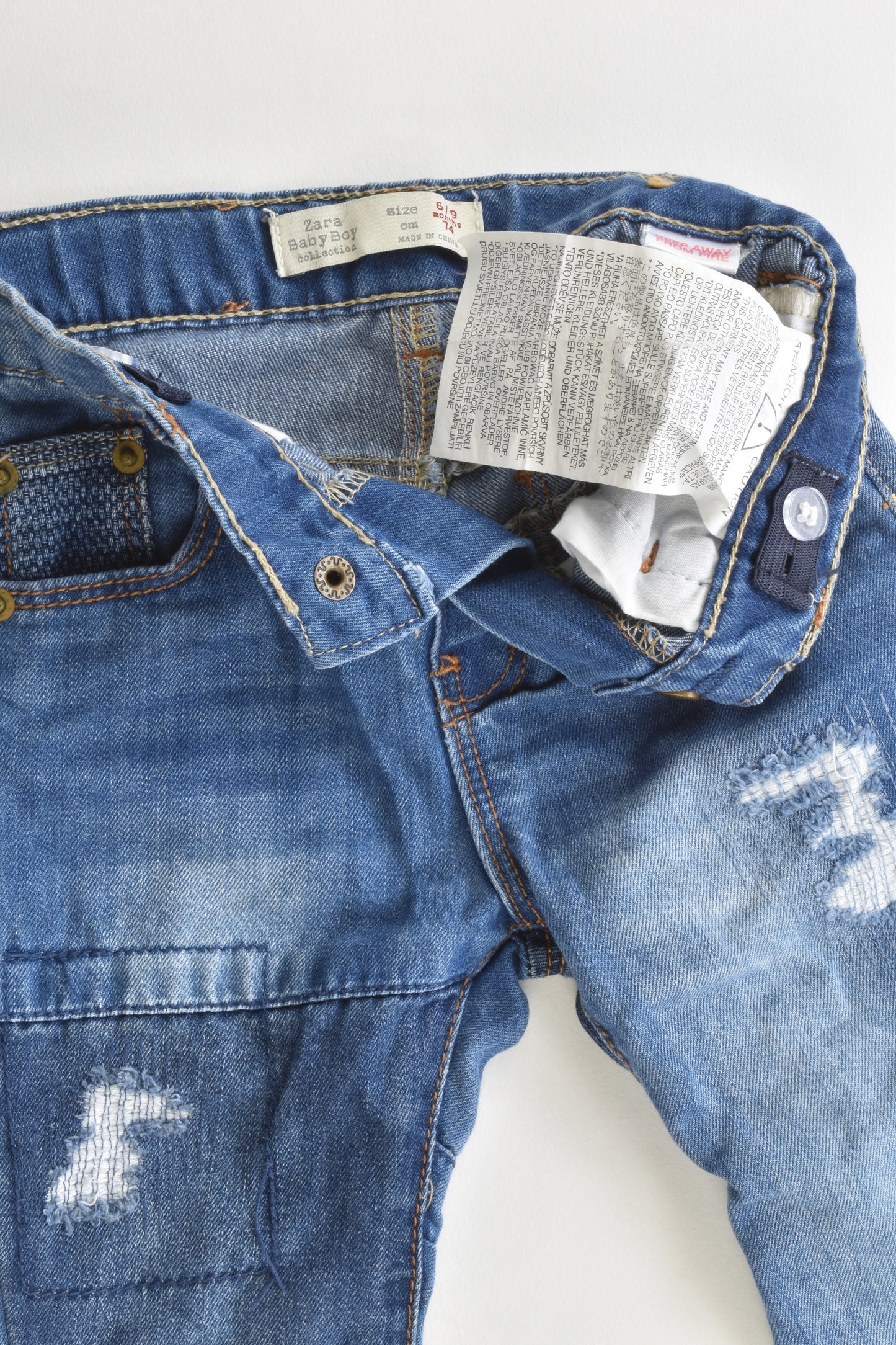 Zara Size 0 (6/9 months, 74 cm) Soft Denim Pants