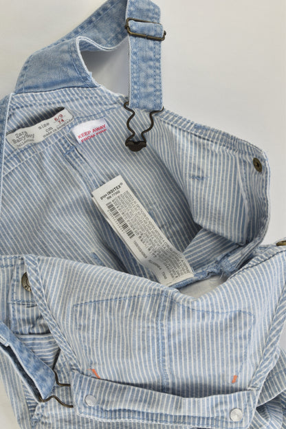 Zara Size 0 (6/9 months) Stretchy Striped Short Overalls