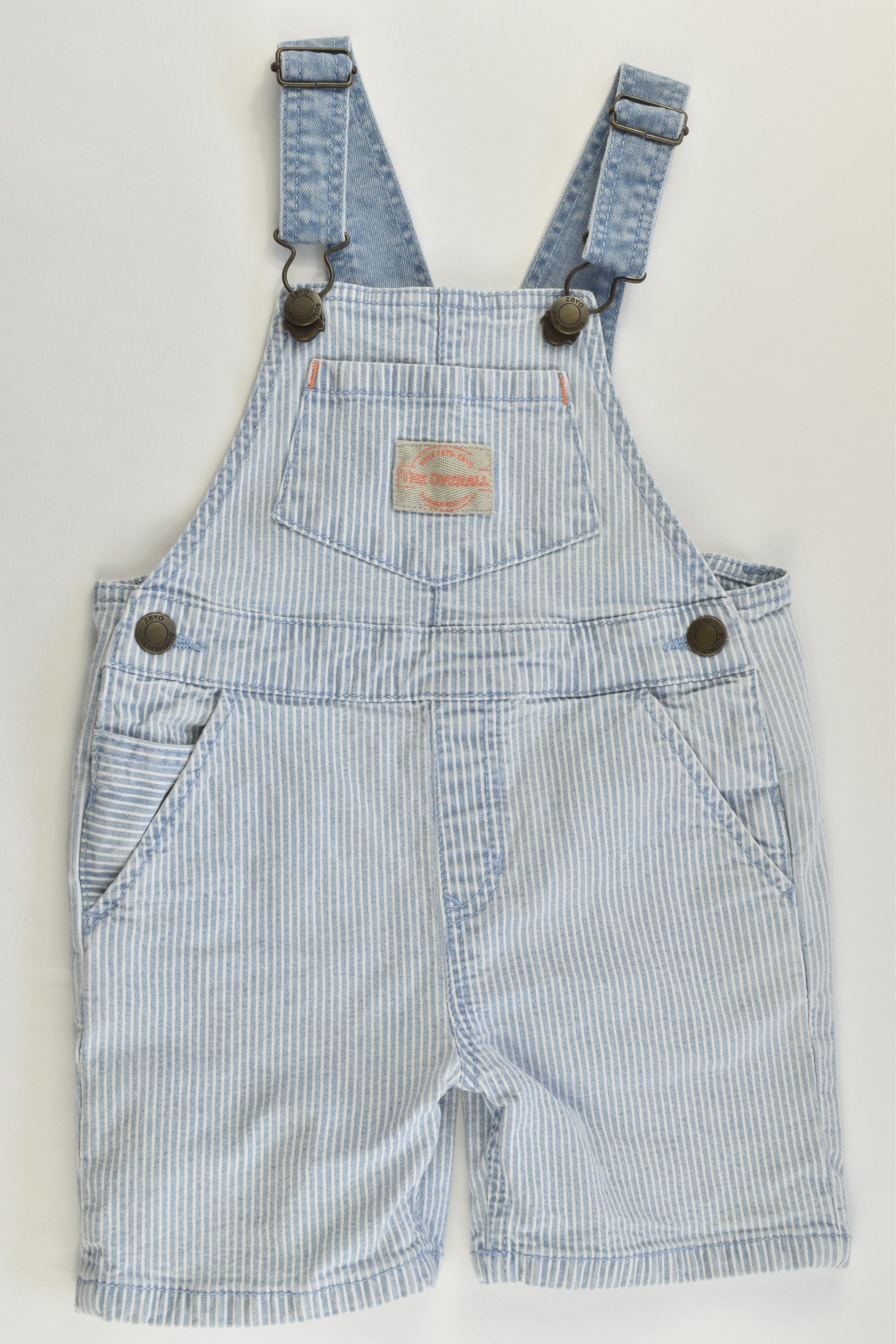 Zara Size 0 (6/9 months) Stretchy Striped Short Overalls