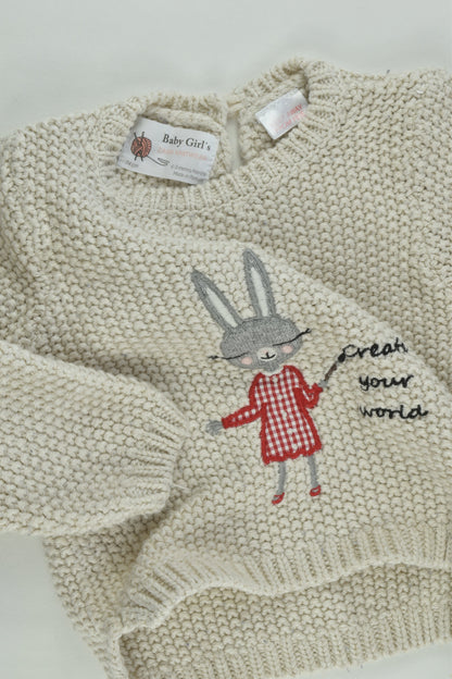 Zara Size 0 (74 cm) 'Create Your World' Knitted Jumper