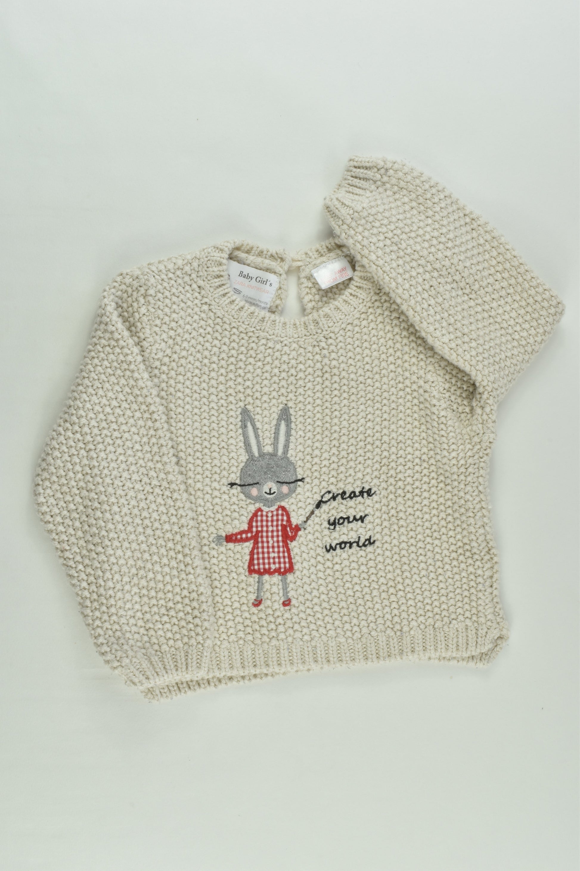 Zara Size 0 (74 cm) 'Create Your World' Knitted Jumper