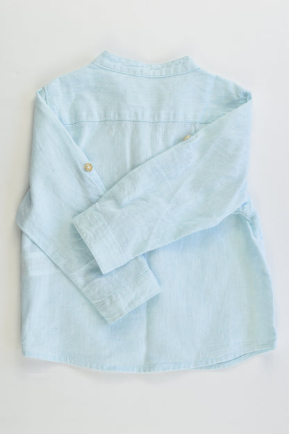 Zara Size 0 (9-12 months, 80 cm) 'Good Vibes!' Cotton/Linen Shirt