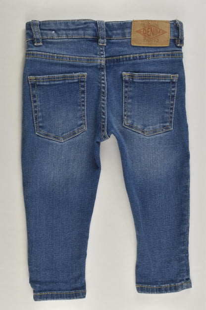 Zara Size 0 (9-12 months, 80 cm) Stretchy Regular Fit Denim Pants